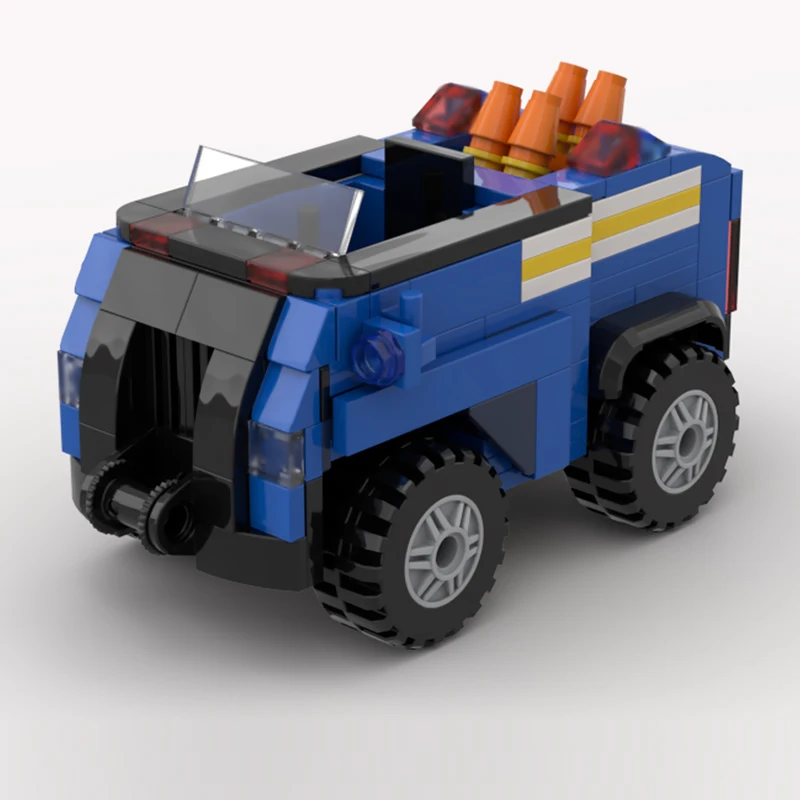 Beliebte animierte Serie Modell MOC Bausteine Cabrio Polizeiauto modulare Technologie Kinder Urlaub Geschenke Spielzeug zusammenbauen