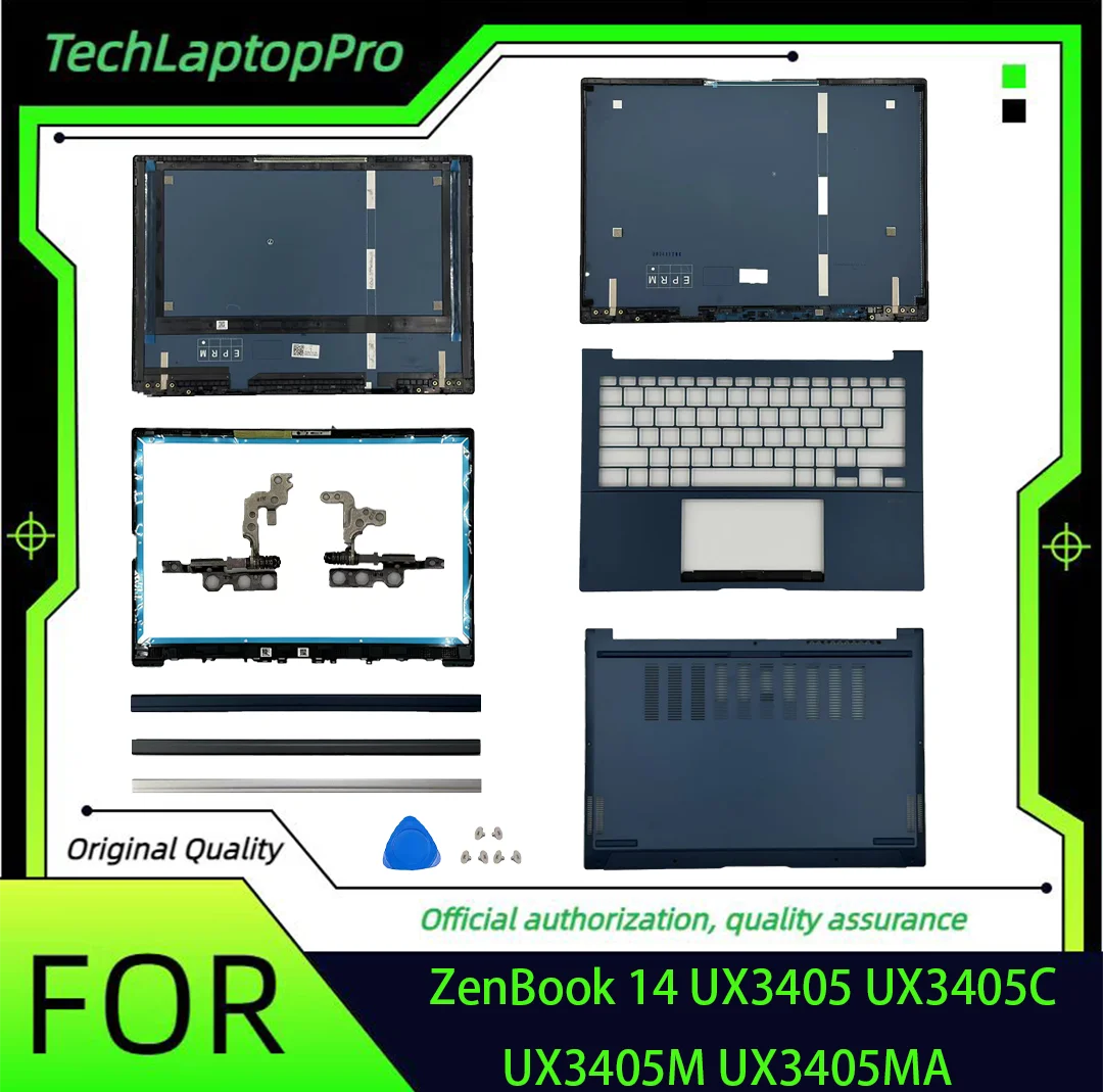 For ZenBook 14 UX3405 UX3405C UX3405M UX3405MA 2024 Model LCD Back Cover/Palmrest/Bottom/Hinges Replacement