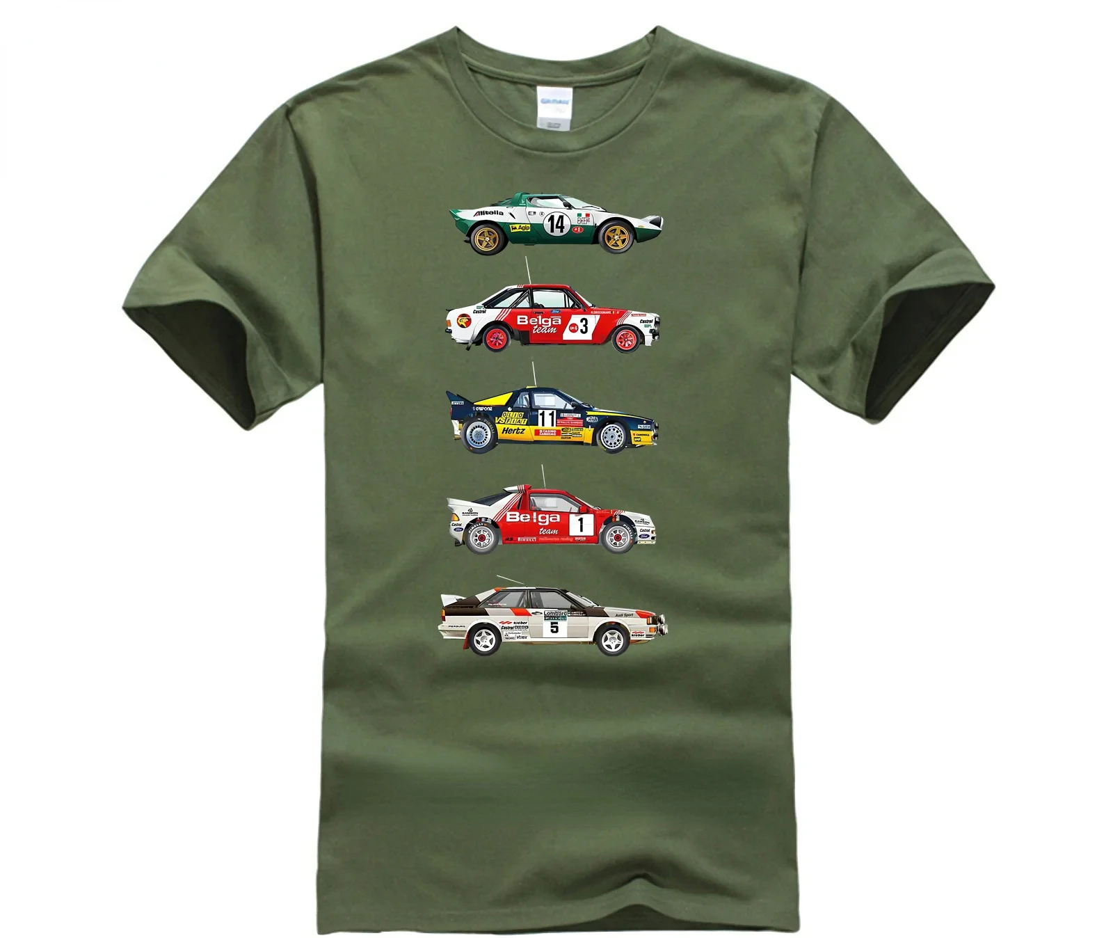 Rally cars from the 70 80th alain jamar man\'s t-shirt car moto tee clothes