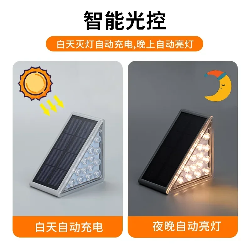 LED Outdoor Solar Light Step Lamp Lens Design Super Bright IP67 waterproof Anti-theft Stair Light Decor Lighting For Garden Deck