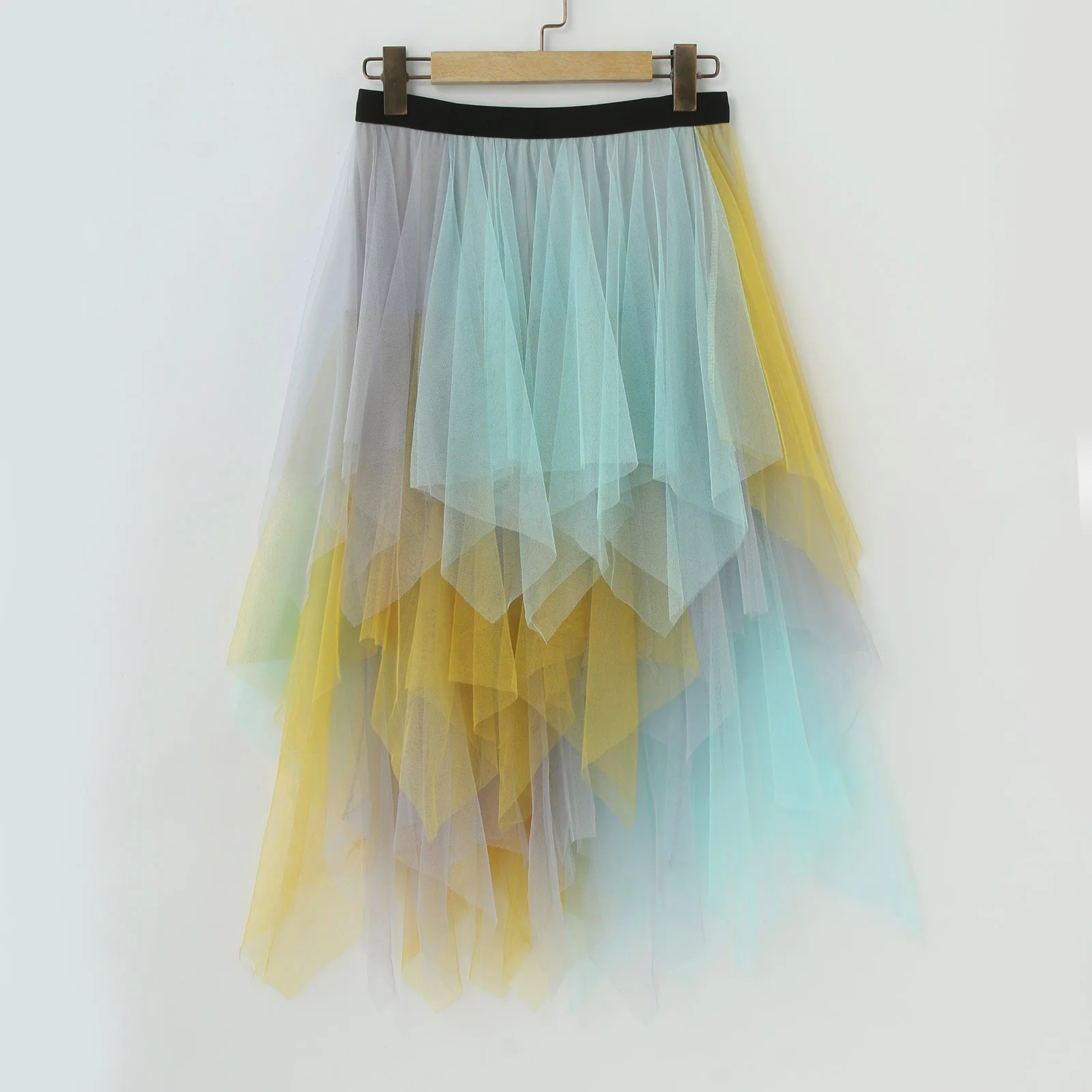 Women Skirt Dancewear Tutu-Skirt Rainbow Petticoat Puffy Muti-Colors Ball-Gown Mini-Skirts Fairy Lolita Summer Elastic Tulle