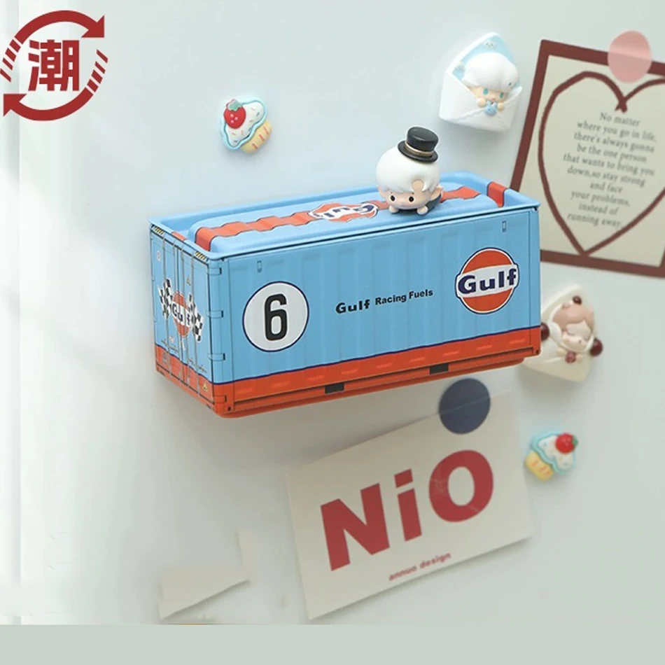 نموذج حاوية صغيرة مغناطيسية إبداعية مع ملصق ثلاجة تخزين مصغر صندوق حديد مغناطيس الثلاجة ديكور إبداعي