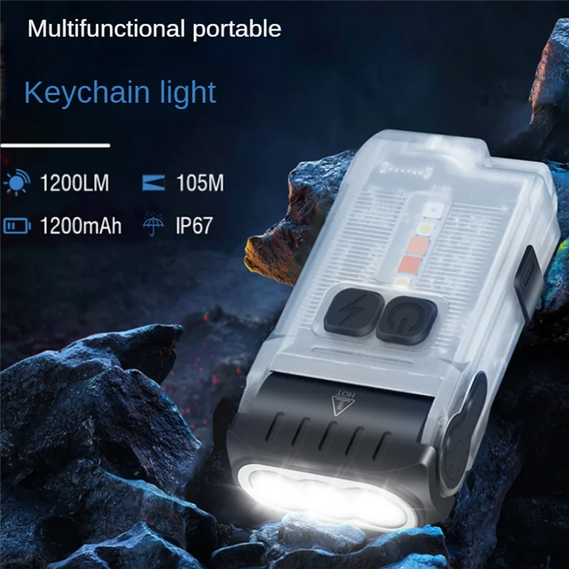 

ABEZ V15 LED Small Powerful Flashlight,10 Modes Mini Pocket Keychain Flashlight Rechargeable Portable Flashlight Easy To Use (Wh
