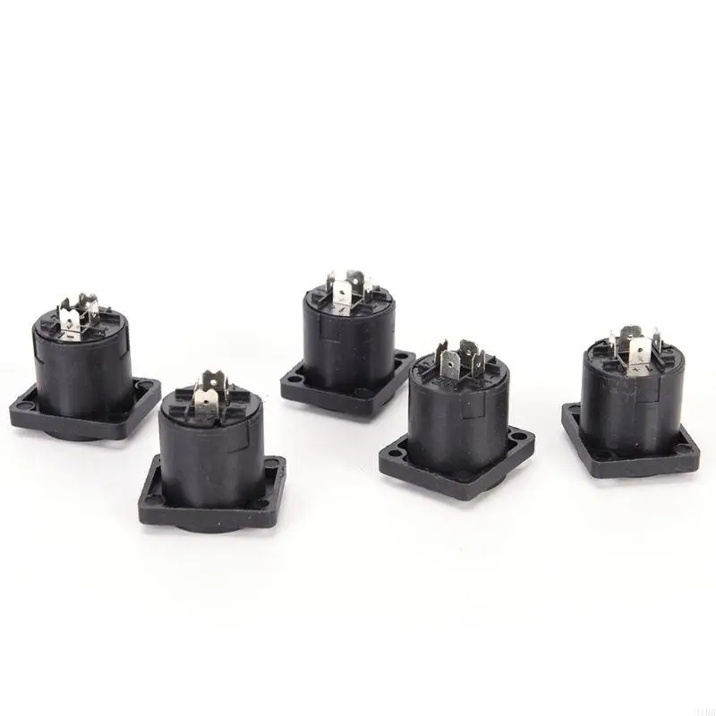 

31BA 10 PCS 4 Pole Conductor Female Panel Mount 4 Pin Power Amplifier for for Head Ohm PCB Mount for Audio Loudspeaker