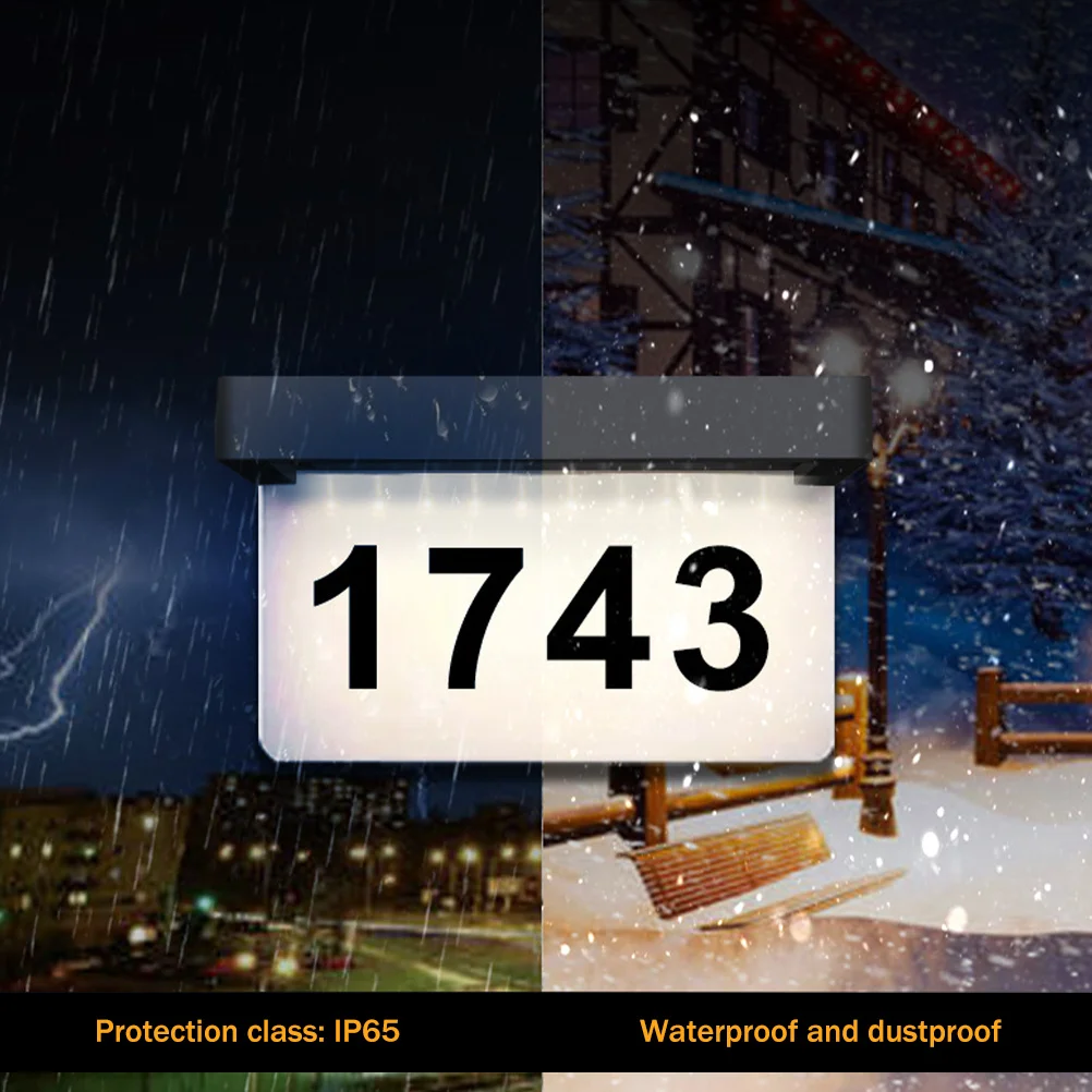 1세트 태양광 도어플레이트 라이트 밝은 LED 야외 벽등 에코 넘버스 조명 야간 가시성 향상