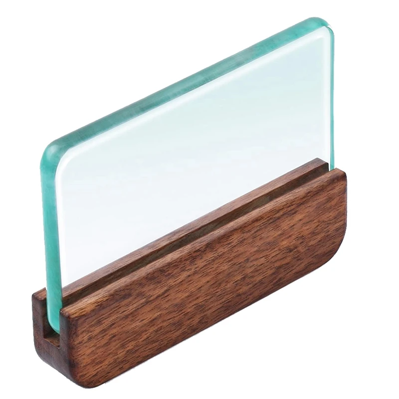 BAAG-ガラススリッカーウォールナットハンドル付きレザーバーニッシュ用ガラスレザーエッジバーニッシャーブロックスムージングツール