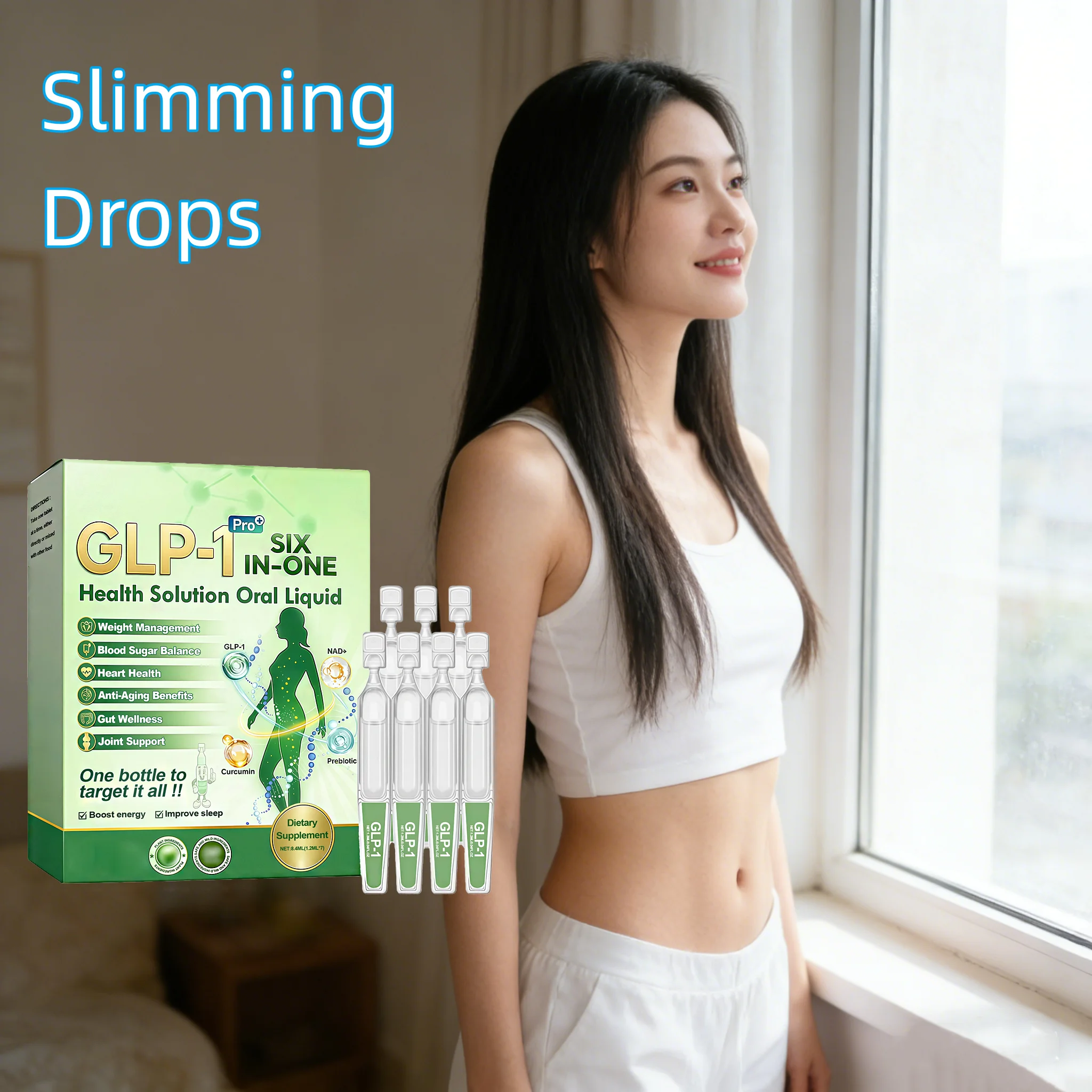 Glp-1 Slimm Drops Promote Digestion Detox Weight Loss Oral Administration Promote Health Enhance Vitality Sooth Body Care Drops