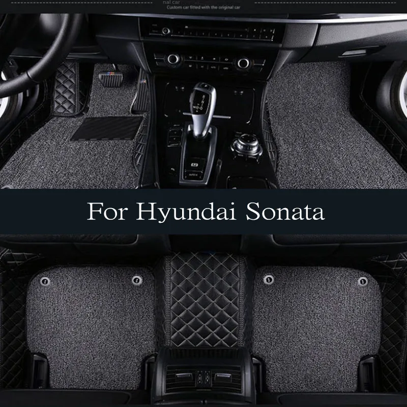 

Car Floor Mats For Hyundai NF Sonata Embera Sonica CNG 2004~2009 Mat Covers Rug Leather Carpet Interior Parts Car Accessories