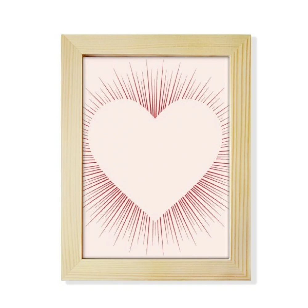 Heart Shaped Love Valentine's Day Desktop Adorn Photo Frame Display Art Painting Wooden