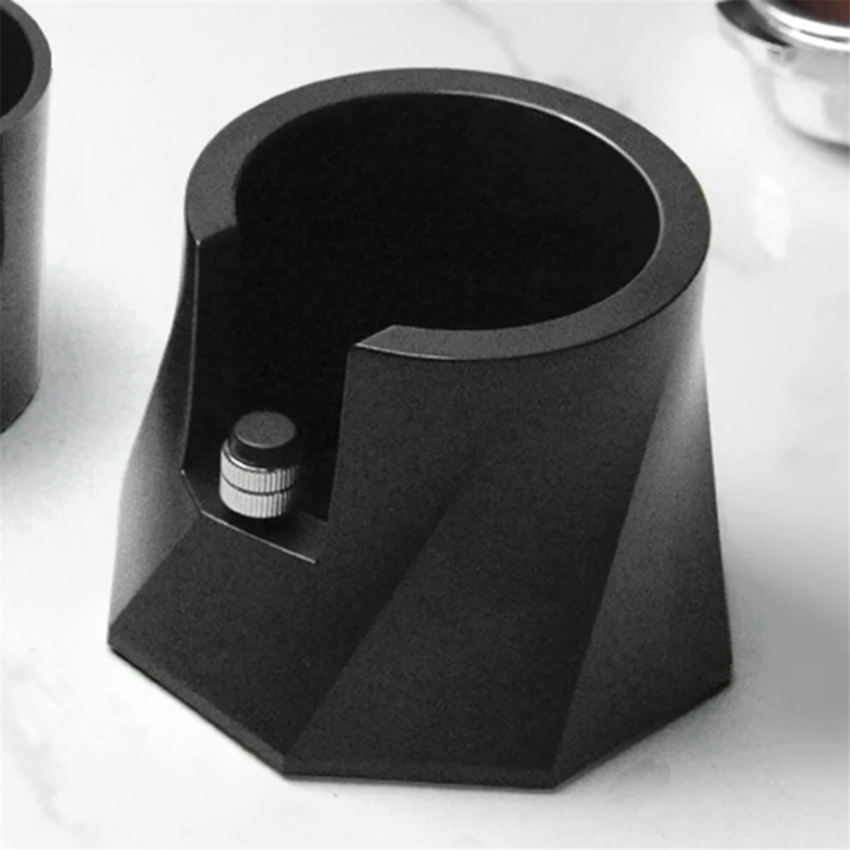 قاعدة A58E-Spiral Black Tamp، قاعدة تخزين بمقبض ماكينة الإسبريسو، ارتفاع قابل للتعديل، جزء سفلي غير قابل للانزلاق