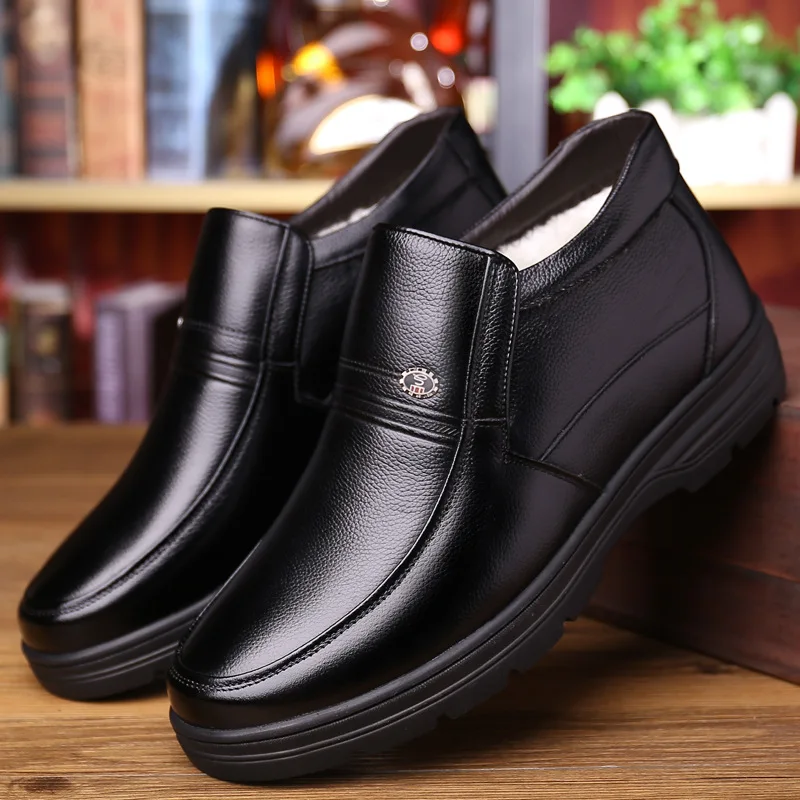 Genuine Leather Shoes Men Winter Boots Warm Cotton Shoes for Cold Winter Cow Leather Men Ankle Boots Male Footwear KA1883