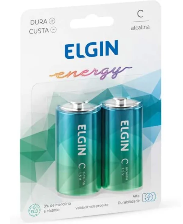 Alkaline Battery Size C Medium Elgin c/ 2