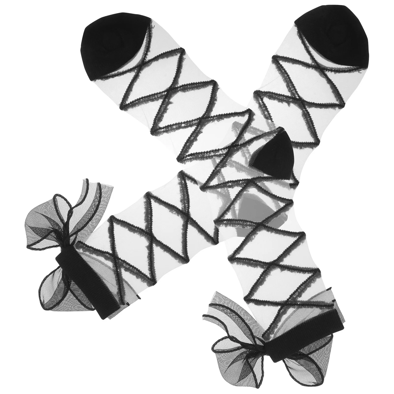 

1 пара носков с узлом-бабочкой для женщин, милые кружевные сетчатые носки с бантом, стильные тонкие летние носки, модный аксессуар для платья