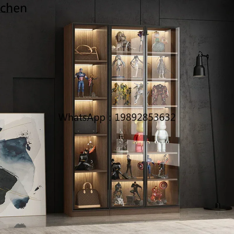 GZ/Modern Light Luxury Figure Display Cabinet Glass Door Exhibition Lego Model Display Floor-to-Floor Large Cabinet