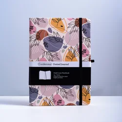 Floral A5 Bala Pontilhada Journal, Contemporâneo Boho Elastic Band, Capa Dura, 160gsm, Dot Grid Notebook