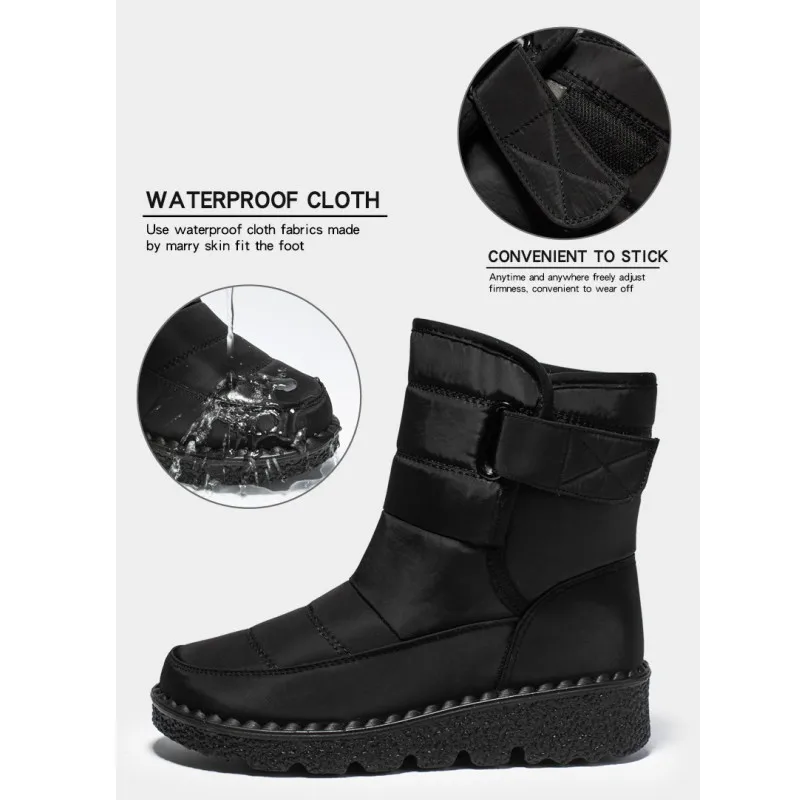 Waterproof Winter Snow Boots Non Slip Boots Women Platform Shoes Outdoor Casual WarmBoots Women Light Cotton Padded Ankle Boots