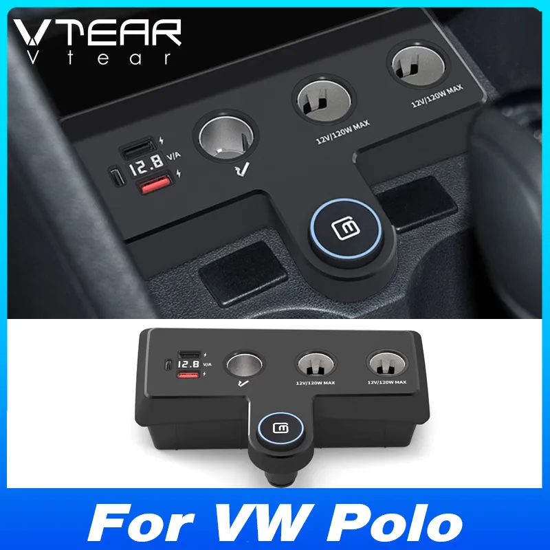 

For Volkswagen Vw Polo 2011-2018 Car Cigarett Lighter Splitter Plug Adapter Fast Charging Interior Modification Accessories