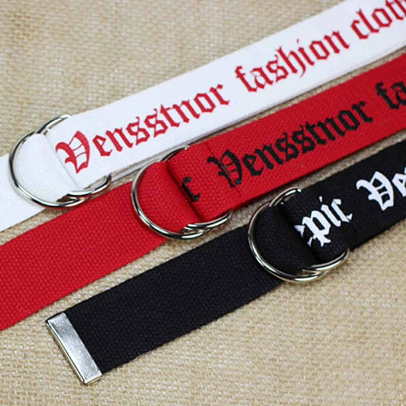 Fashion Neutral Nylon Canvas Belt  Women Men D Ring Buckle Belt 130cm