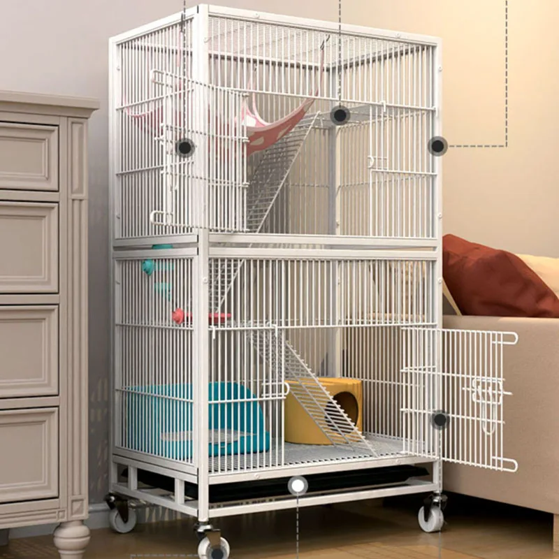 With wheel Large squirrel Honey Bag Glider Flying Kangaroo Three-floor villa Longcat Mink Pet bird parrot cage Square tube cage