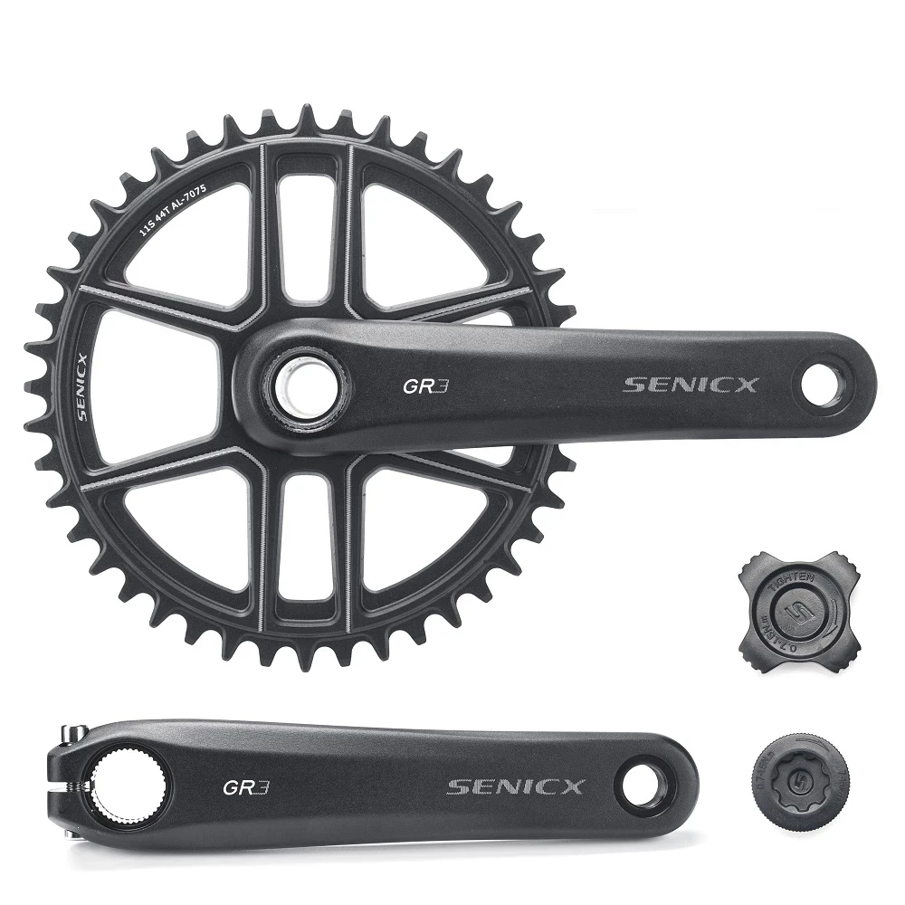 SENICX GR3 Single Speed Crank Chainset Crankset 42T 44T 170mm 175mm For Gravel-Bikes Cyclo-Cross BB-A1 24MM