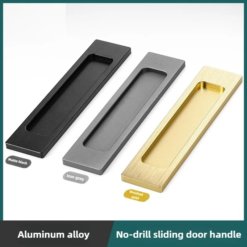 

1 PCS Concealed Buckle Embedded Sliding Door Handles Pull Rectangular or Elliptic Edgeflat Concealed Handles and Knobs