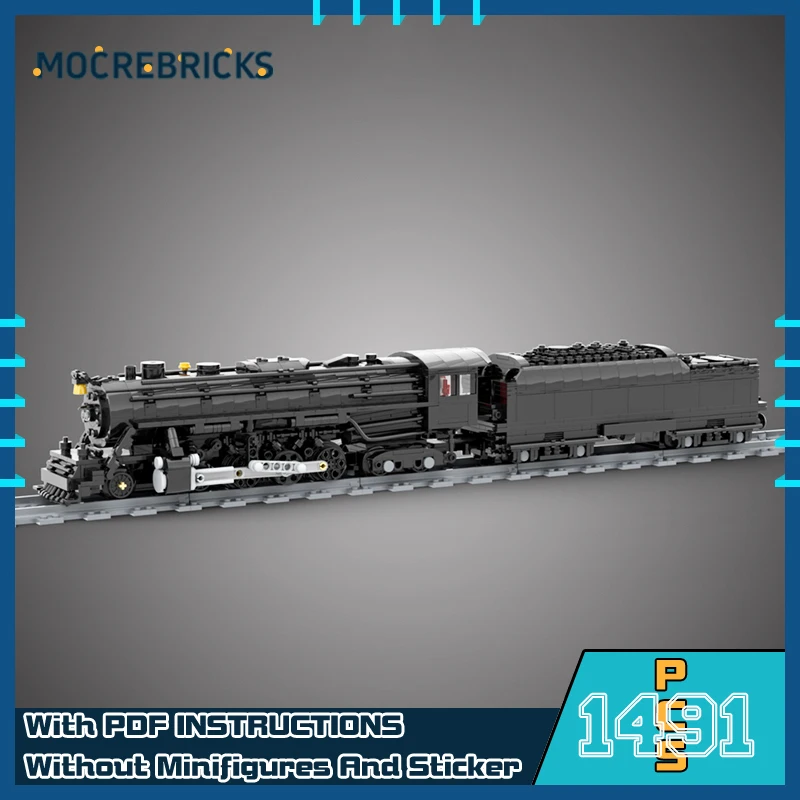 

MOC American Railway Steam Locomotive Model DIY Building Block Assembly Technology Bricks Toys For Children's Christmas Gifts