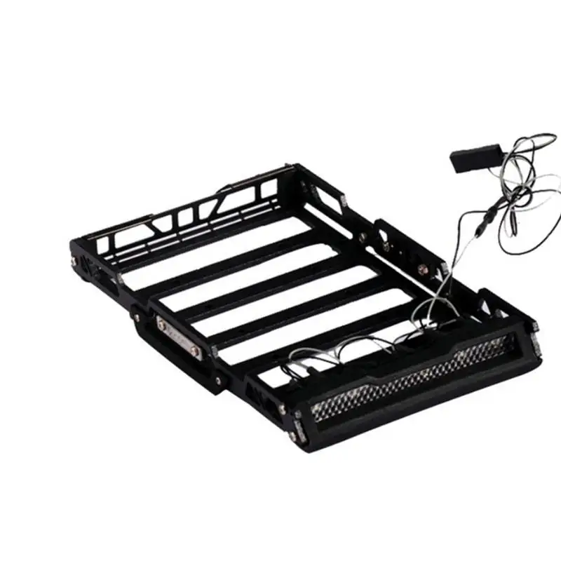 Metal Roof Luggage Rack With Led For 1/18 Rc Crawler Car Traxxas Trx4m Bronco Defender