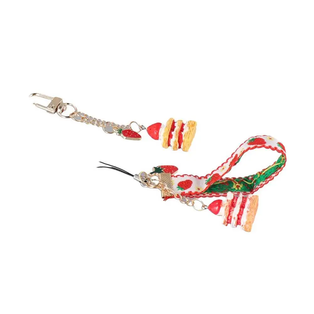 

Keyrings Webbings Ribbon Key Ring Holder Key Holders Strap Lanyards Phone Straps Strawberry Keychains Hang Rope