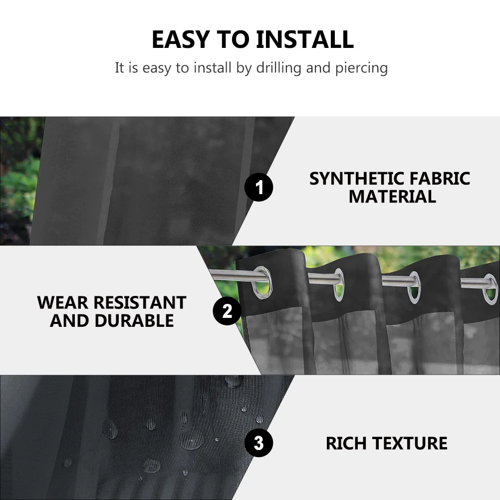 Conjunto de cortina à prova d'água, 2 peças, transparente, pátio, painéis de janela, sala de estar, quarto, berçário, decoração de casa