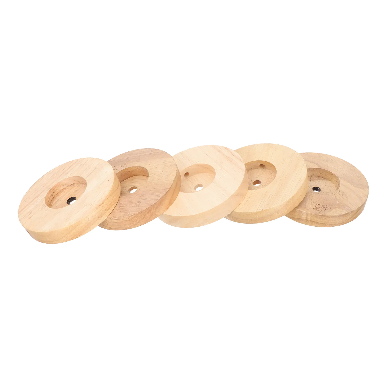 

5Pcs Round Table Lamp Base Solid Wood Night Light Stand Simple Lamp Base for Bedroom Study Living Room Night Light Stand