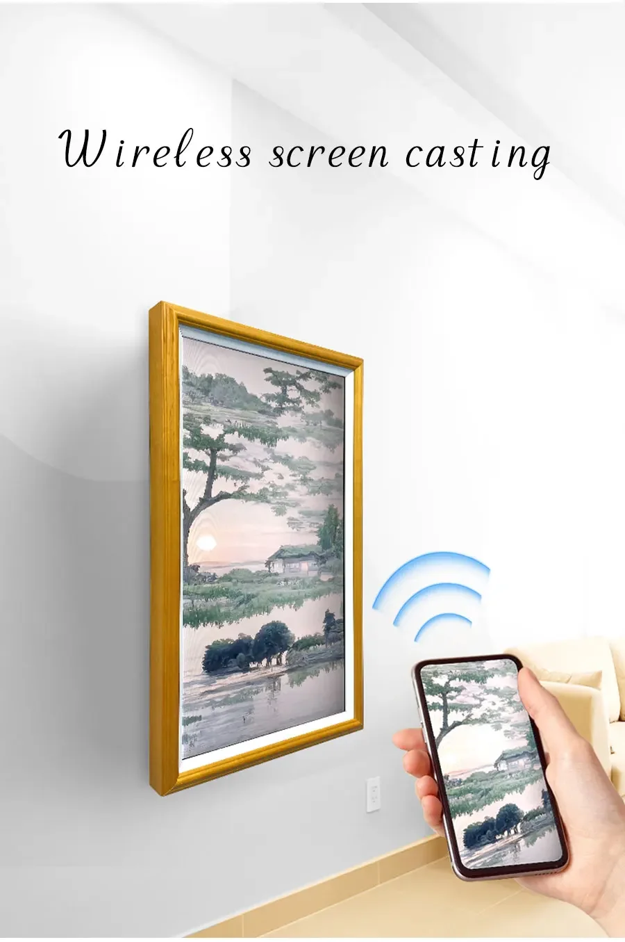 21.5 32 43 55 inch 2K 4K wifi thin lcd screen digital painting photo wireless picture frame