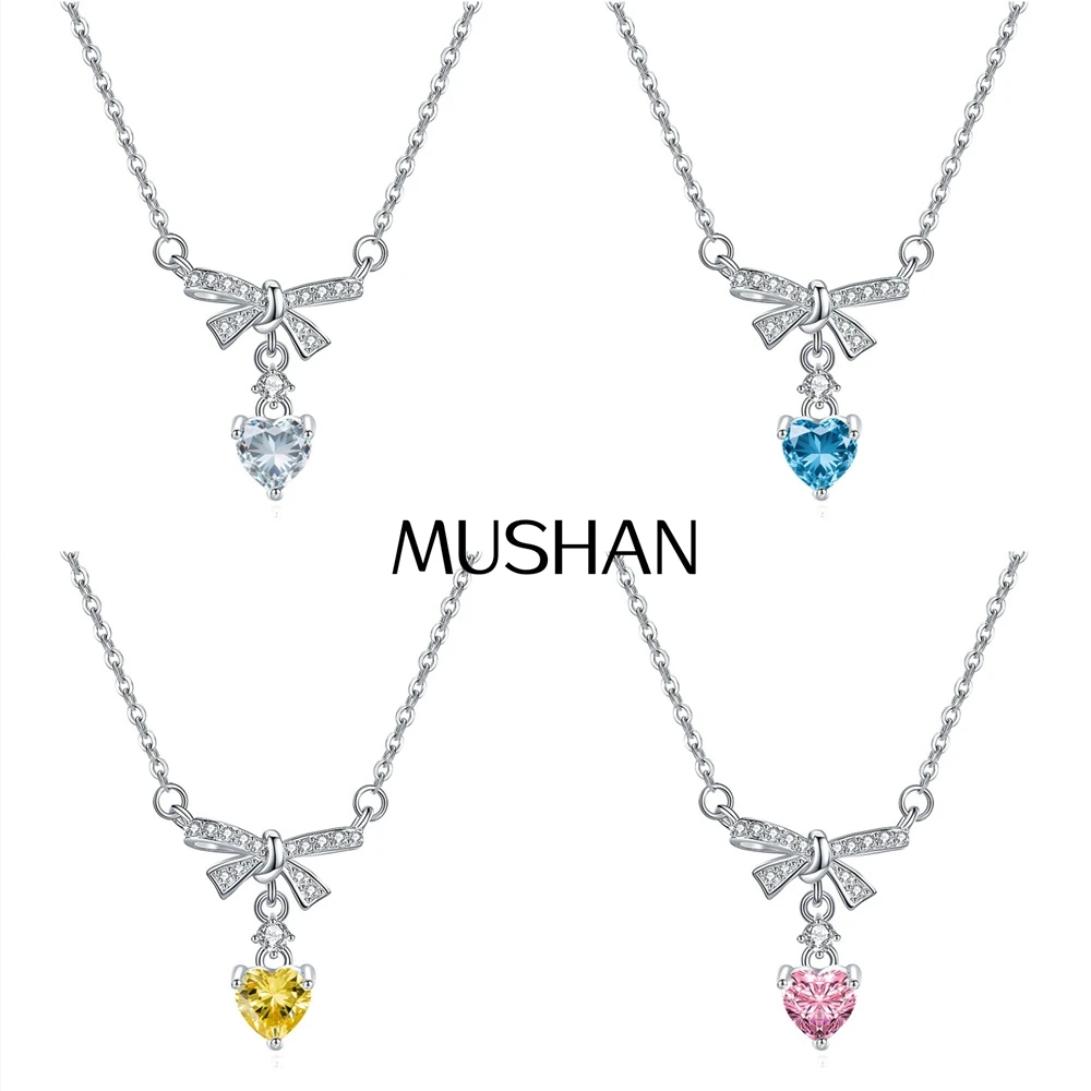 

MuShan Jewelry 925 Sterling Silver Necklace Gold Chain HCD Gemstones Bachelorette Gift Glamorous Style Women Necklaces Jewelry