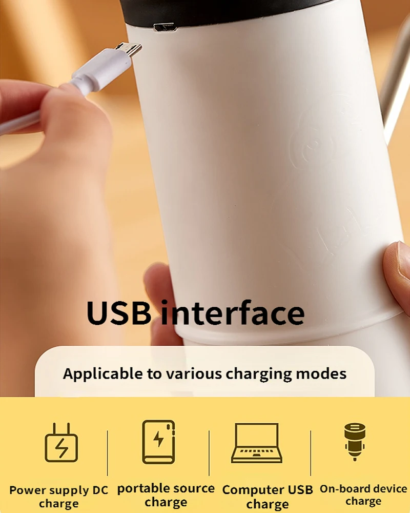 Wysokiej jakości pompa elektryczna gospodarstwa domowego ze stali nierdzewnej do pokoju salonu USB do wielokrotnego ładowania pompy jedno kliknięcie dozownik do wody czarny