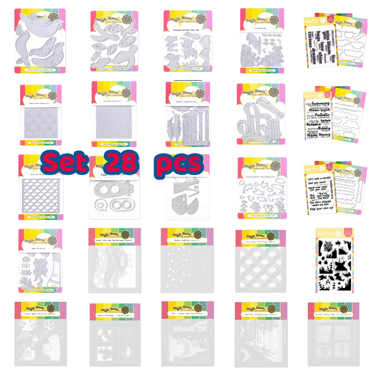 Wafelbloemen Zeebodem Silhouetten Vierkant Postzegel - Koraal Stencil Metalen Stansmessen Stempels DIY Handgemaakt Scrapbook Mei 2026 Nieuw