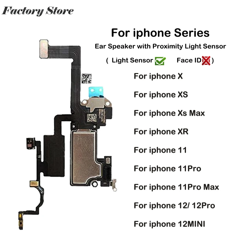 Earpiece Compatible for iPhone X XS Max XR 11 Pro Max 12 Pro Max mini Ear Speaker Replacement Includes Proximity Sensor