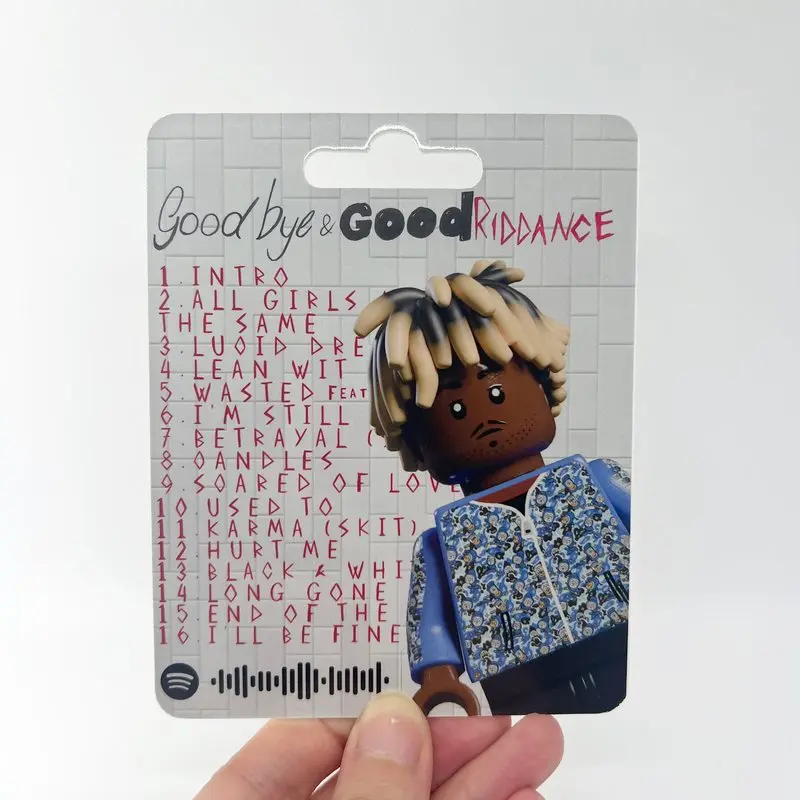 Juice Wrld Building Block Figure Goodbye And Good Riddance Album Merch Collectible Mini Figure Hanging Card For Adult Fans