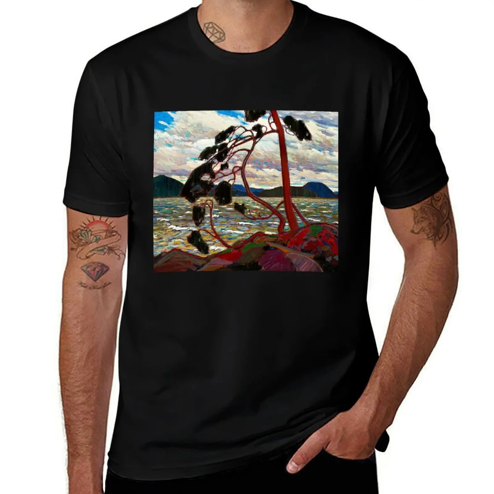 WEST WIND : Vintage 1919 Tom Thomson Algonquin Park Art Print T-Shirt Quick Dry Outdoor Sports T-Shirt