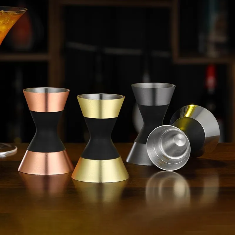 1Pc Stainless Steel Creative Double Head Measuring Cup Cocktail Mixing and Measuring Instrument with Graduated Line Ounce Cup