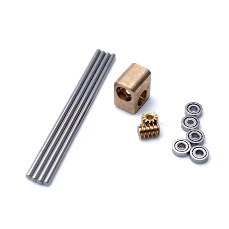 

IALJ-Mechanism Gearbox 0.2M Turbine Worm Gear Micro 90° Transmission Box 12-Times Reduction DIY Car Model Precision Version