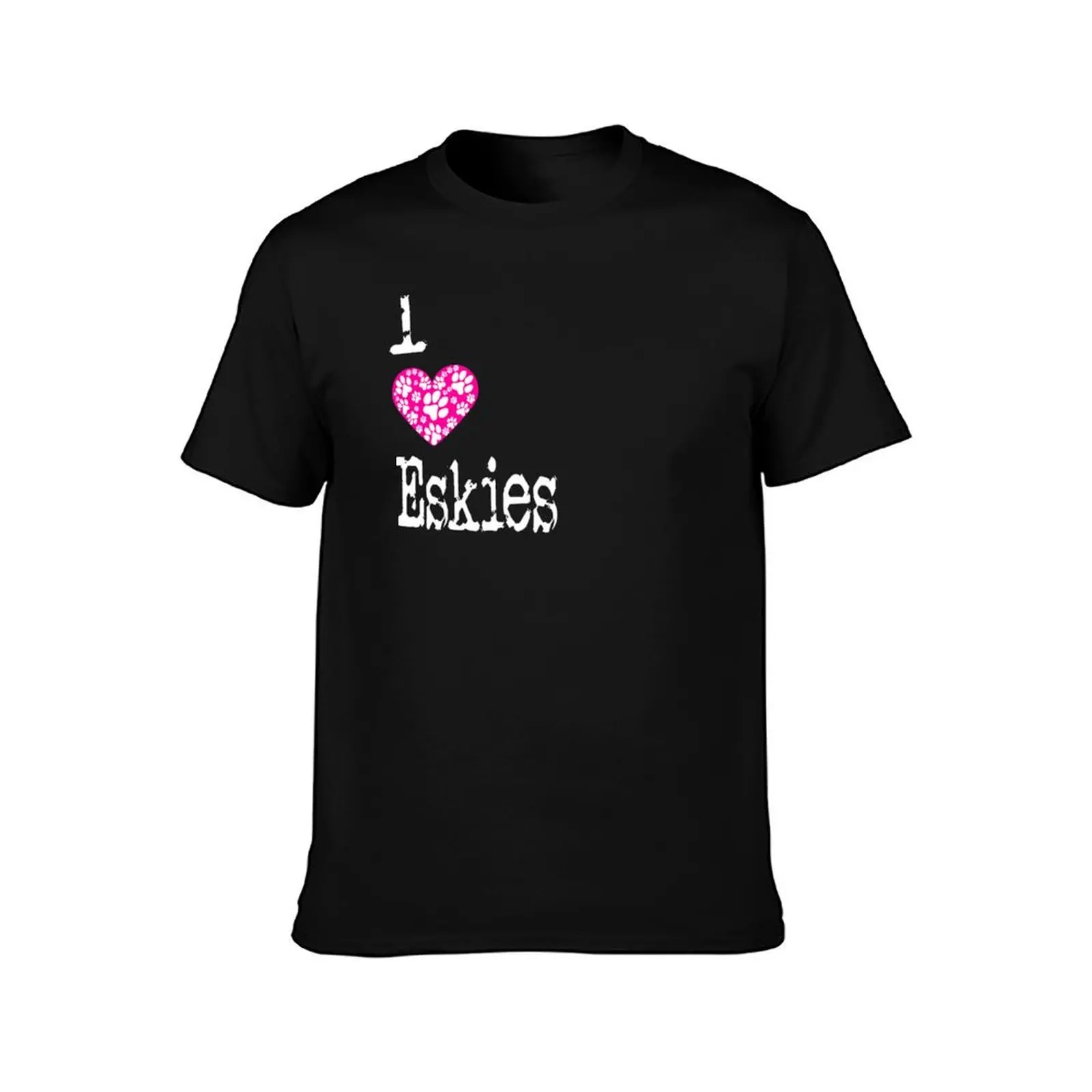 I Heart Eskies Love American Eskimo Spitz Dogs T-Shirt Basic Breathable Solid Color T-Shirt