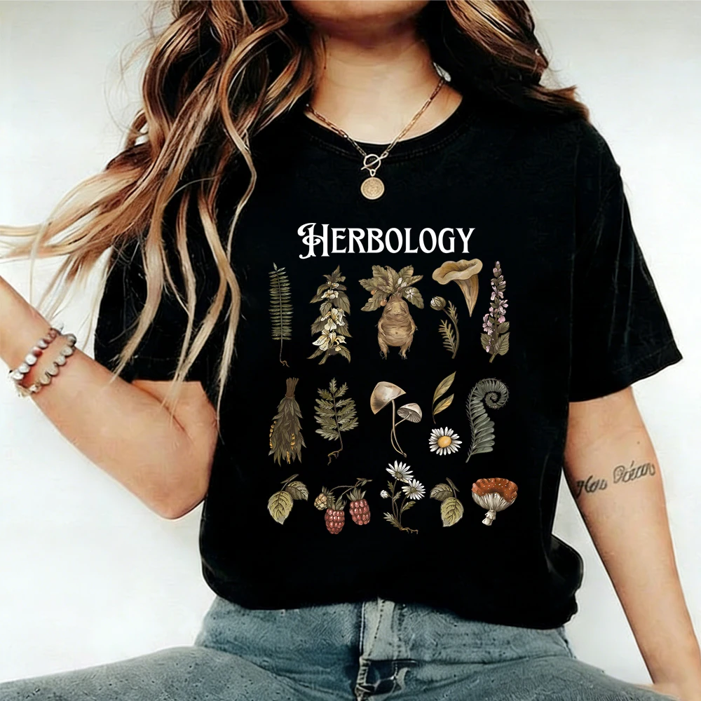 Comfort Herbology Plants Shirt Vintage Botanical Wizard T-Shirt Witchcraft School Tshirt HP Magic Bookish Fan Merch Fandom Tops
