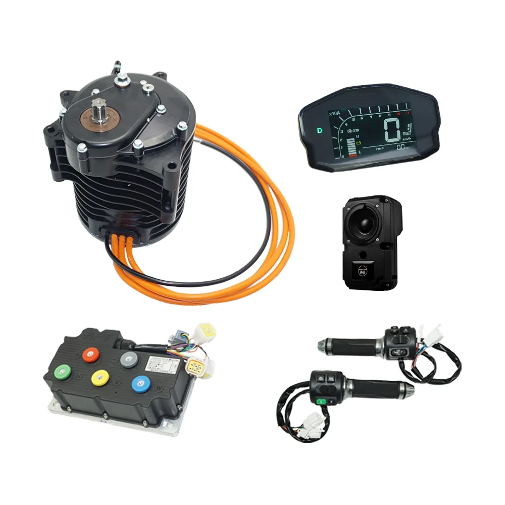 

QSMOTOR 138 3000W V3 70H 5500W Max continuous 3800RPM Mid drive Motor conversion kit with APT72400 Controller for E-Motorcycle