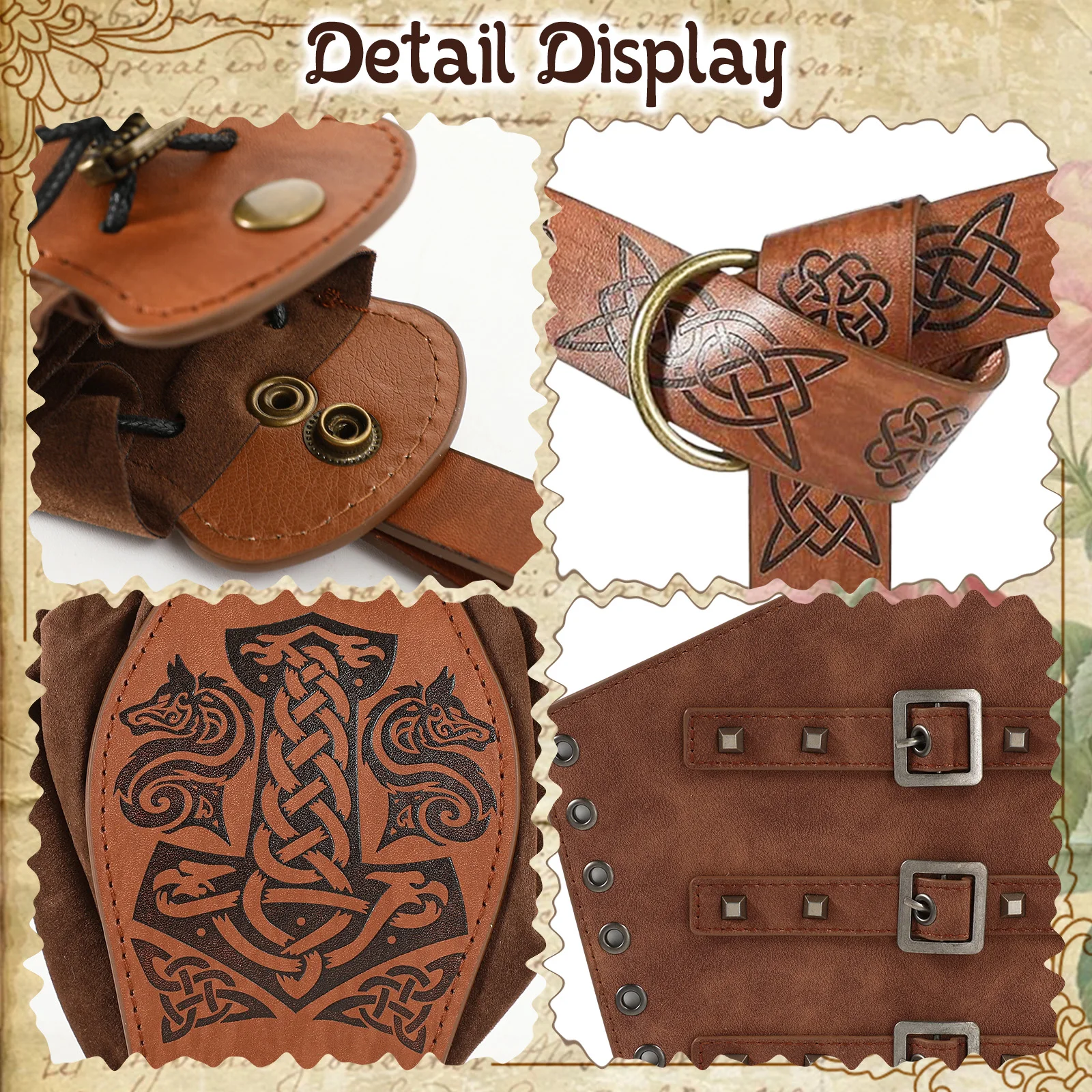 Średniowieczna Renesansowa Skórzana Torba na Ramię Pas Halloween Cosplay Rekwizyty Pas Skórzana Torba na Ramię Akcesorium dla Dorosłych