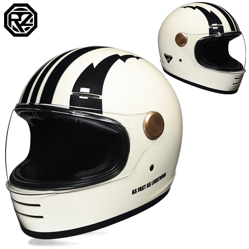 ORZ Motorcycle Helmets For Adults Cascos Para Motos Hombres Retro Full Face Dot Approved Cycling cap