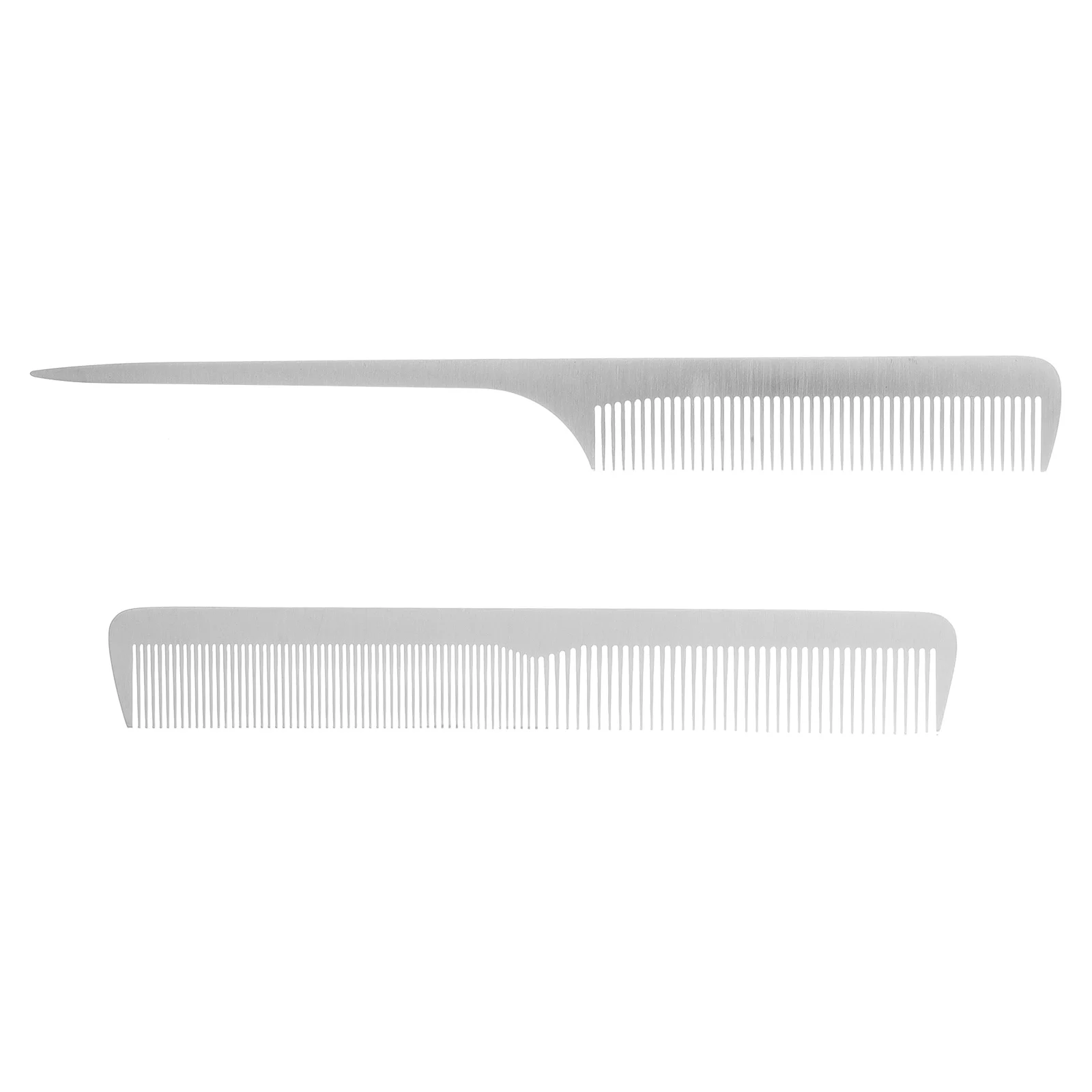

2 шт., антистатическая расческа для хвоста, парикмахерские инструменты из нержавеющей стали, расчески для укладки волос, парикмахерская расческа для распутывания волос