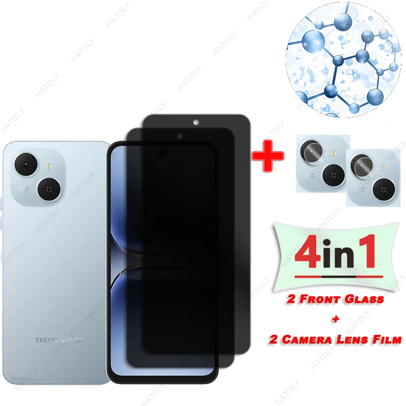 

Privacy Screen Protector For Tecno Spark 40C Glass For Tecno Spark 40C Anti-spy Glass Camera Lens Protector Anti Glare Glass