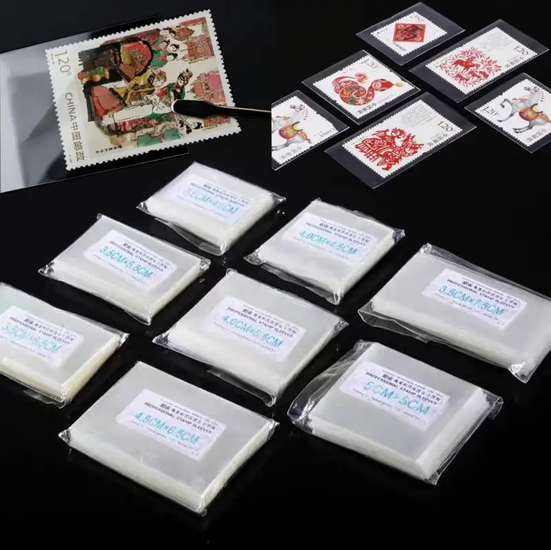 

100PCS Stamp Holder Protect Stamp OPP Bag Stamp Sleeves Holder Collection Protection Multi Size Classic Stamp Protective Cover