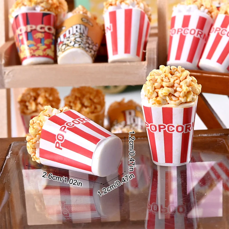 10Pcs Puppenhaus Mini Simulation Popcorn Eimer Modell Hause DIY Dekorative Ornamente 1:12 Puppenhaus Zubehör kinder Geschenke