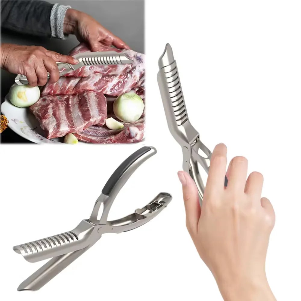 Rib Membrane Remover Tool Professional BBQ Rib Skinner Peeling Ribs Rib Membrane Remover Clamp Tools Kitchen Accessories