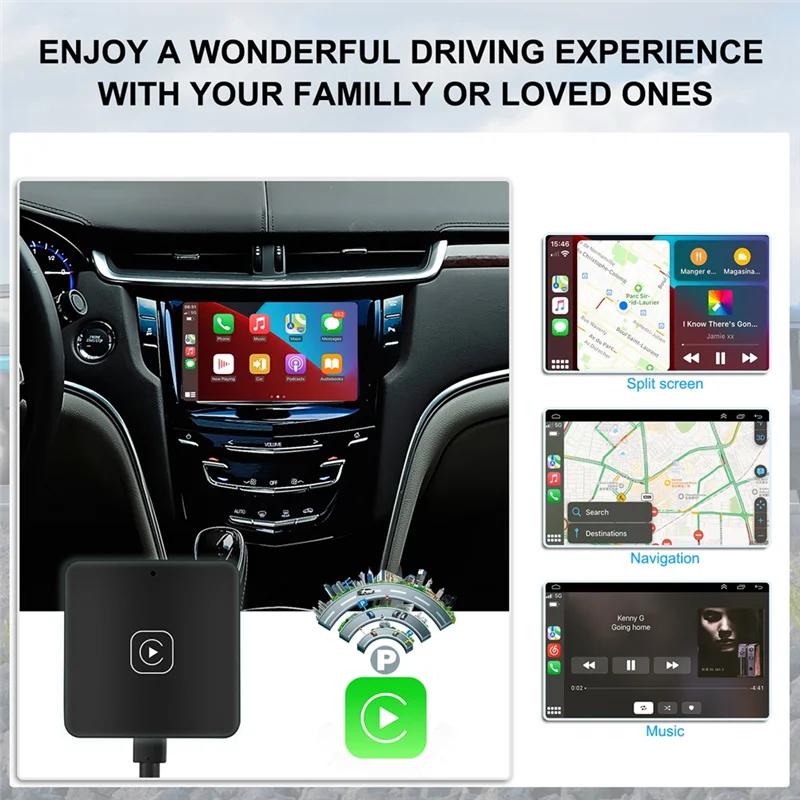 

Высококачественный беспроводной адаптер Carplay, ключ Plug & Play для IOS, простая установка, совместимый с заводским проводным автомобилем Carplay